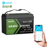 OKMO 12V 100Ah Group 31 15000+ Deep Cycles LiFePO4 Lithium Battery Bluetooth