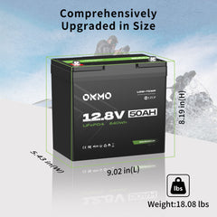 OKMO 12V 50Ah Trolling Motor LiFePO4 Lithium Battery