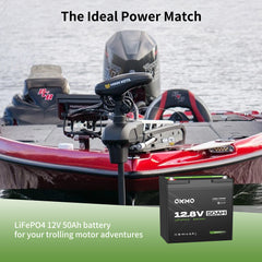 OKMO 12V 50Ah Trolling Motor LiFePO4 Lithium Battery