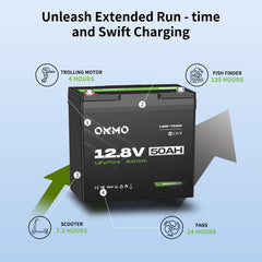 OKMO 12V 50Ah Trolling Motor LiFePO4 Lithium Battery