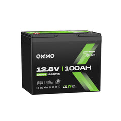 OKMO 12V 100Ah Group 24 LiFePO4 Lithium Battery 100A BMS 15000+ Deep Cycles for RV, Vans & Camper Batteries