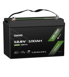 OKMO 12V 100Ah LiFePO4 Lithium Battery 100A BMS 15000+ Deep Cycles for RV, Vans & Camper Batteries