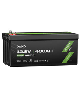 OKMO 12V 400Ah LiFePO4 8D Deep Cycle Lithium Battery with 15000+