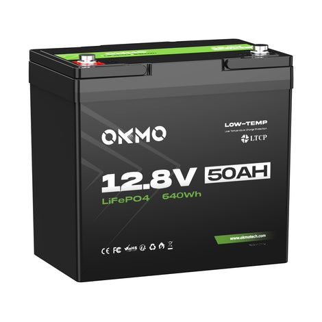 OKMO 12V 50Ah Trolling Motor LiFePO4 Lithium Battery