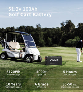 OKMO 48V 100Ah Bluetooth Lithium Battery for Golf Cart and Off-Grid