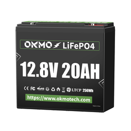 OKMO 12V 20Ah LiFePO4 Lithium Battery 4000+ Deep Cycles for UPS Kayak Fish Finder
