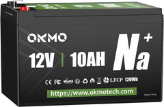 OKMO Sodium-Ion Battery 12V 10A, Rechargeable Na-Ion Battery, Lightweight & Safe Energy Storage
