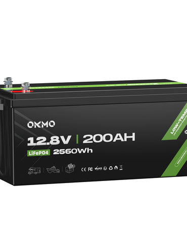 OKMO 12V 200Ah LiFePO4 15000+ Deep Cycles Lithium Batteries