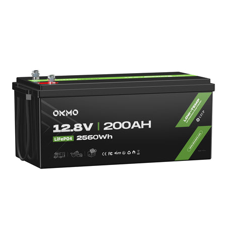 OKMO 12V 200Ah LiFePO4 15000+ Deep Cycles Lithium Batteries