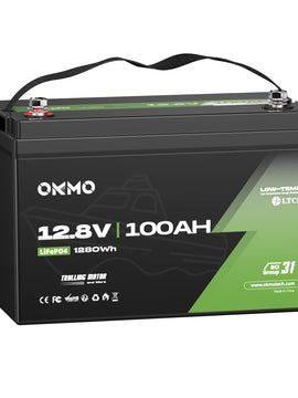 OKMO 12V 100Ah TM LifePo4 Lithium Battery for Marine Trolling Motor Battery