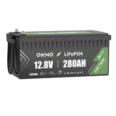 OKMO 12V 280Ah LifePo4 Lithium Battery 15,000+ Deep Cycles for Marine RVs Home storage UPS Power and Backup Power