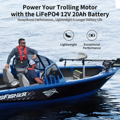 OKMO 12V 20Ah LiFePO4 Lithium Battery 4000+ Deep Cycles for UPS Kayak Fish Finder