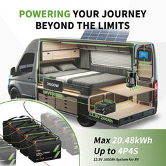 OKMO 12V 100Ah LiFePO4 Lithium Battery 100A BMS 15000+ Deep Cycles for RV, Vans & Camper Batteries