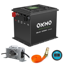 OKMO 36V 100Ah Bluetooth Lithium Battery for Golf Cart and Marine Electric Boat Battery