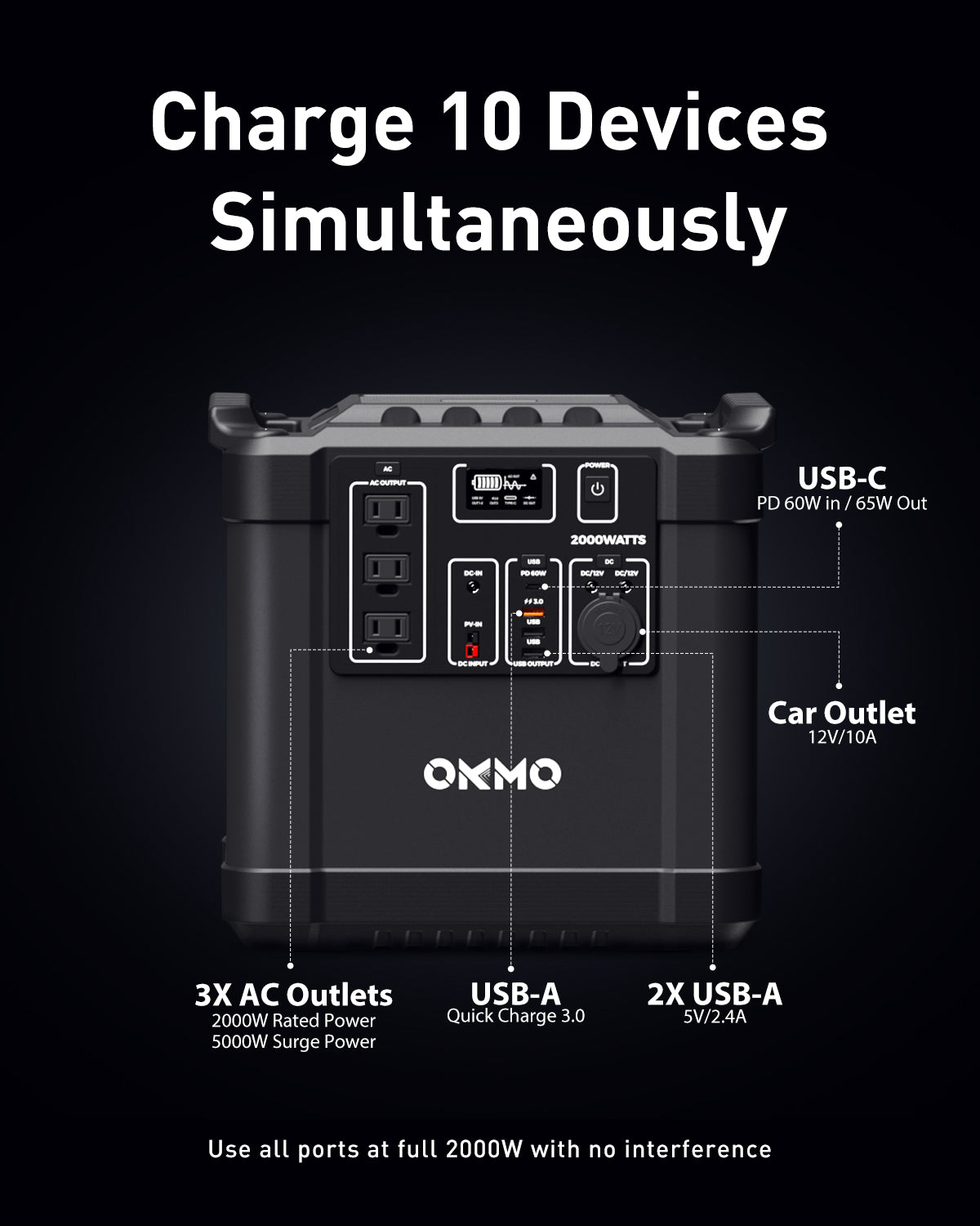 OKMO 2000W Portable Power Station G2000